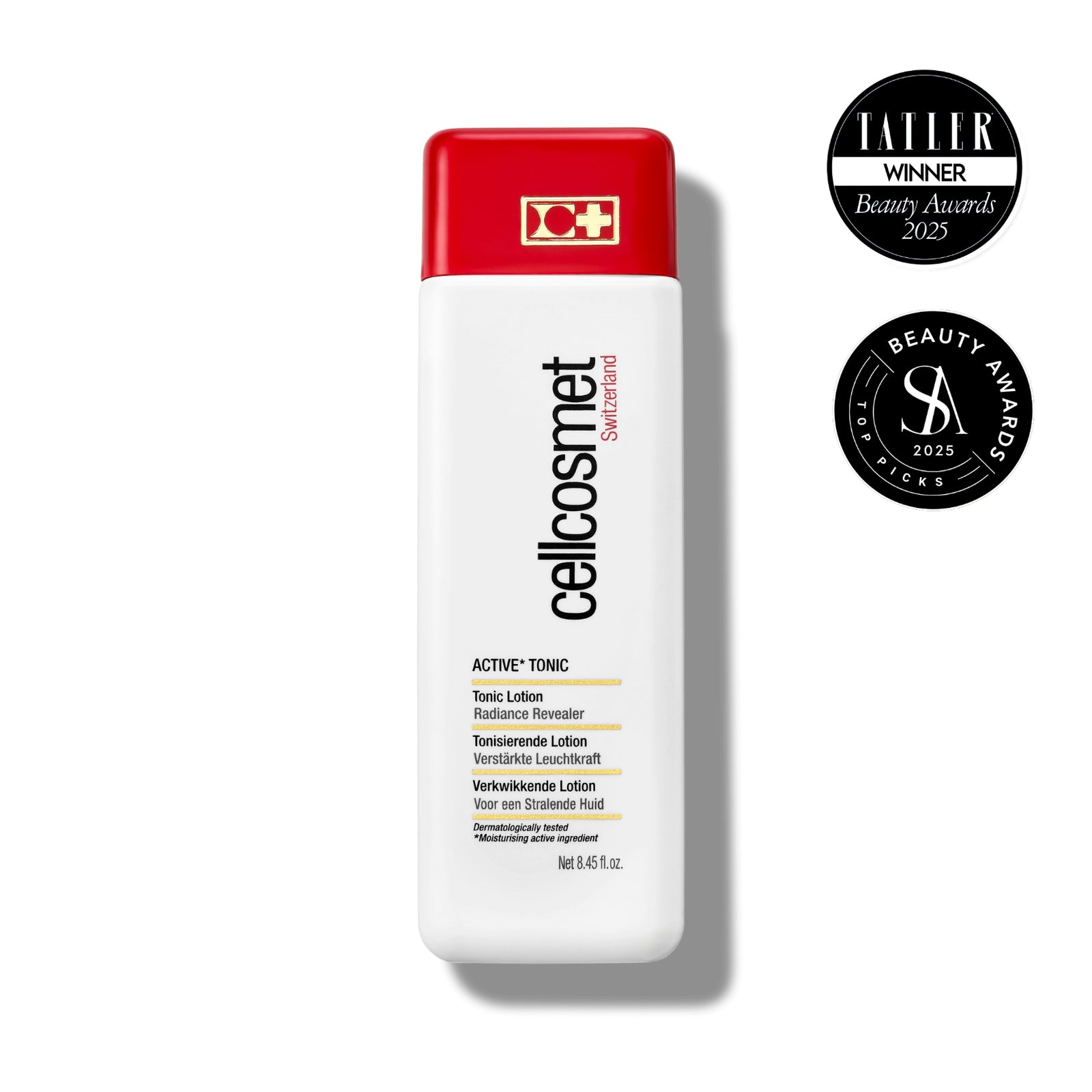 Cellcosmet Active Tonic bottle with red cap
