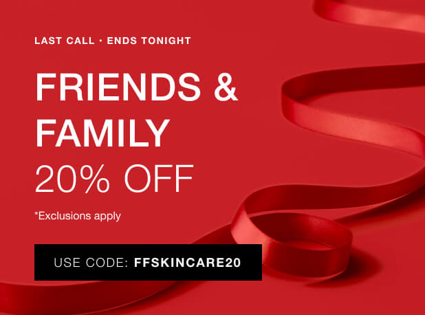 Promotional banner with 'Friends & Family' discount offer on a red background