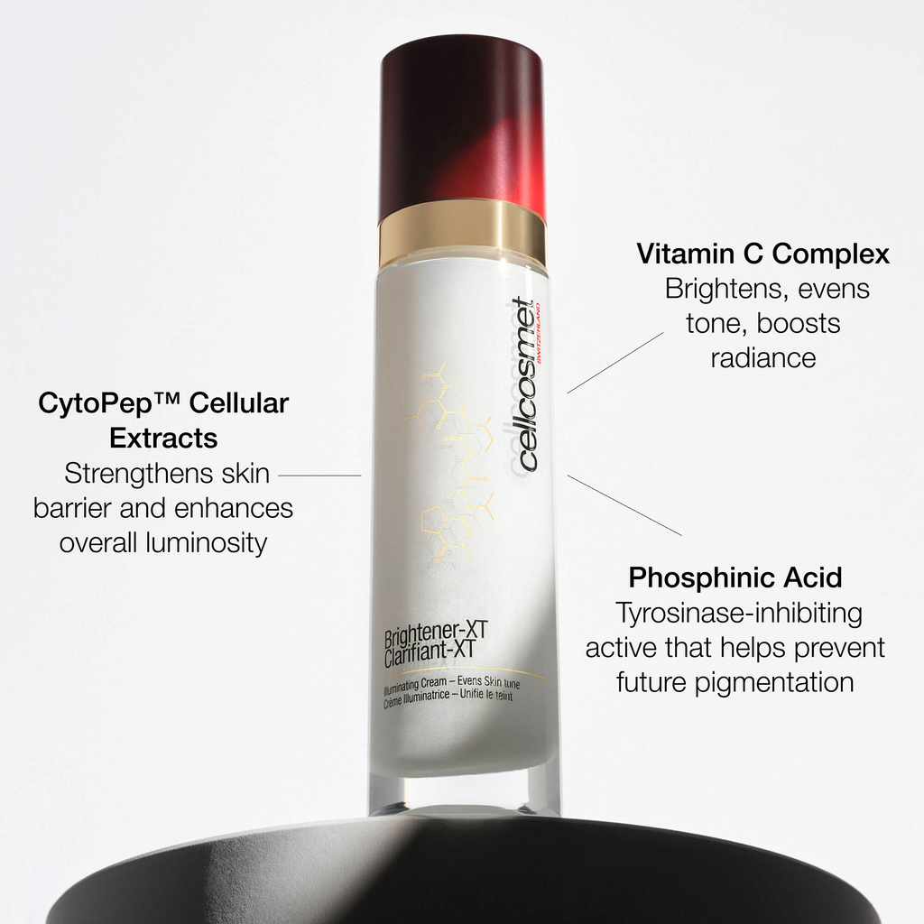Brightener xt with three ingredients vitamin c, phosphatic acid, cytopep cellular extract peptides