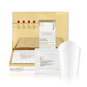 CellCollagen Face and Neck skincare set presented with its packaging.
