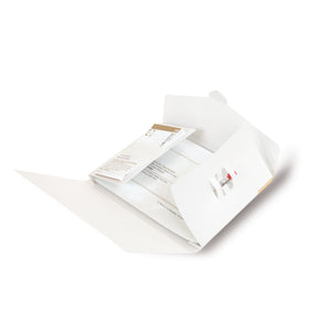 Opened white envelope from CellCollagen Face and Neck containing a product and information.