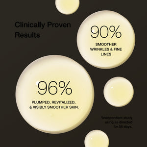 Cosmetic product with clinical claims on a beige background