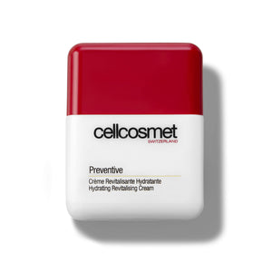 preventive bottle with red cap on white background